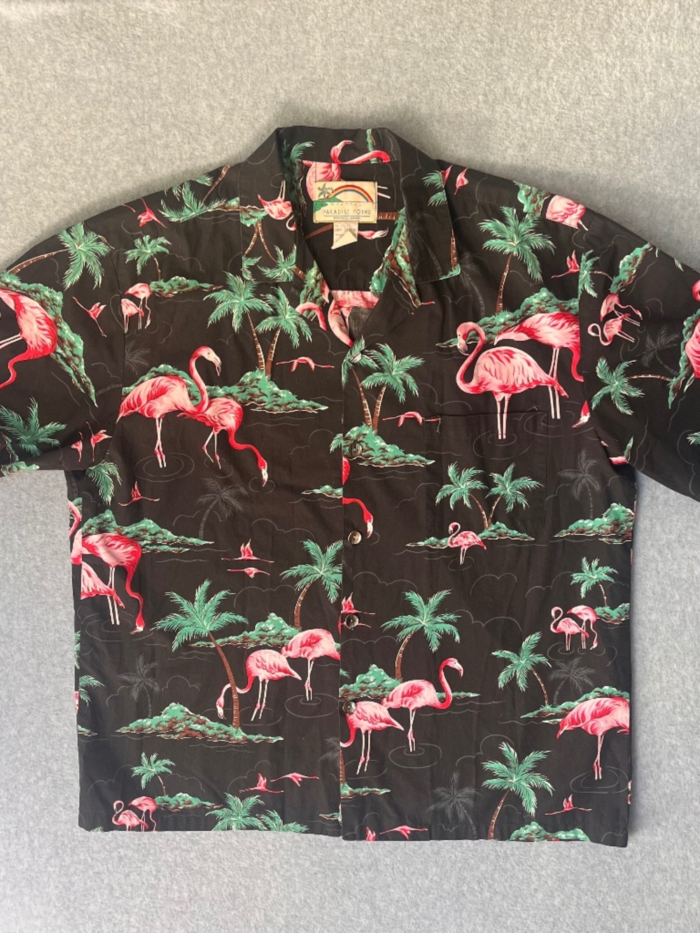 Paradise Found Hawaii Flamingo Aloha Shirt 🌴🦩 *Vintage*
